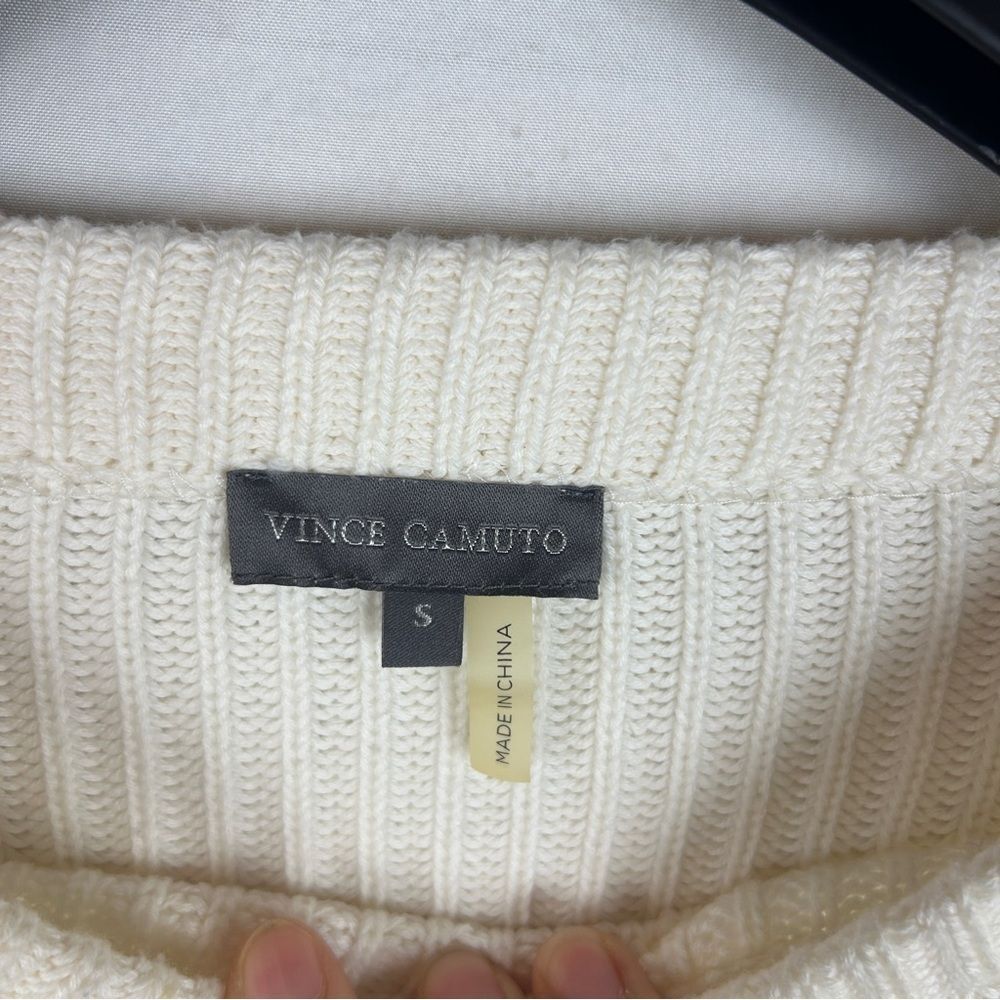 Vince Camuto white mixed knit long sweater size S - Picture 2 of 7